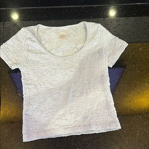 Light baby blue crop  Fitted Ribbed Short Sleeve T-Shirt